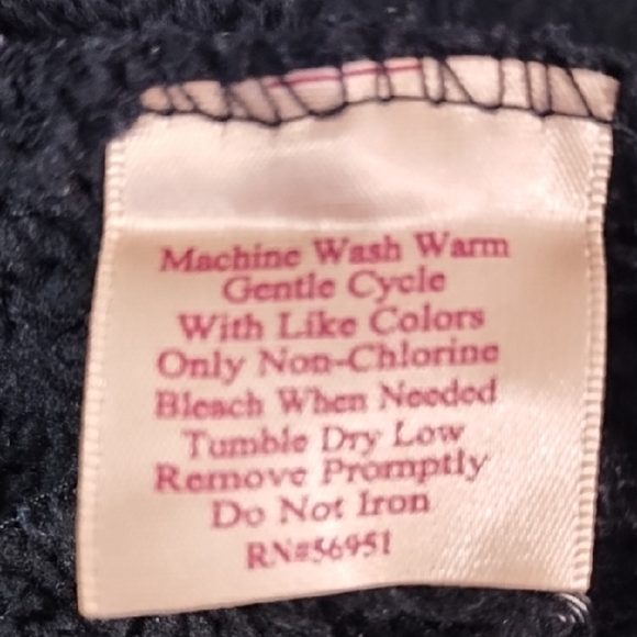 Black Soft Fleece Jacket Lined with Sherpa Fleece & Accents on Cuffs & Collar - Picture 9 of 11